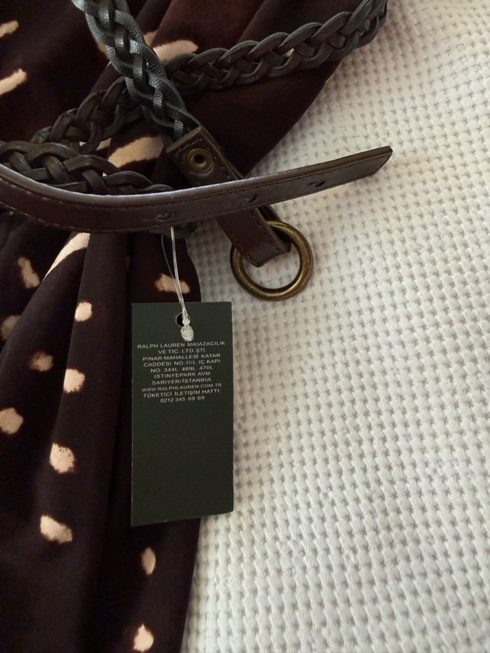 Ralph Lauren Brown Printed Cap-Sleeve Mini Dress - Picture 5 of 8